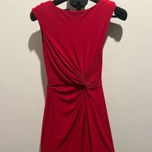 Ralph Lauren Red Midi Cocktail Dress Sz 4